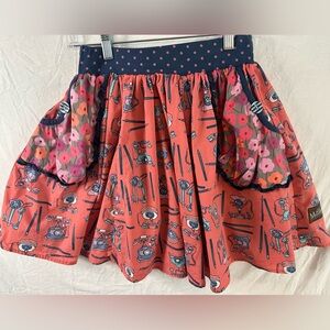 Matilda Jane Girls Skirt Size 14 Telephone Print Pocket Twirl Skirt
